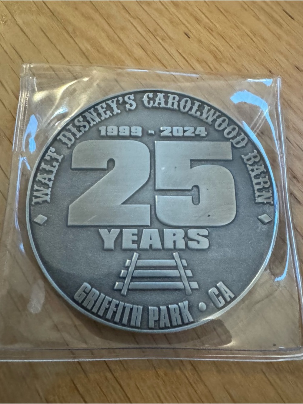 WALT DISNEY'S CAROLWOOD BARN 25TH SILVER ANNIVERSARY 25 YEARS MEDALLION COIN